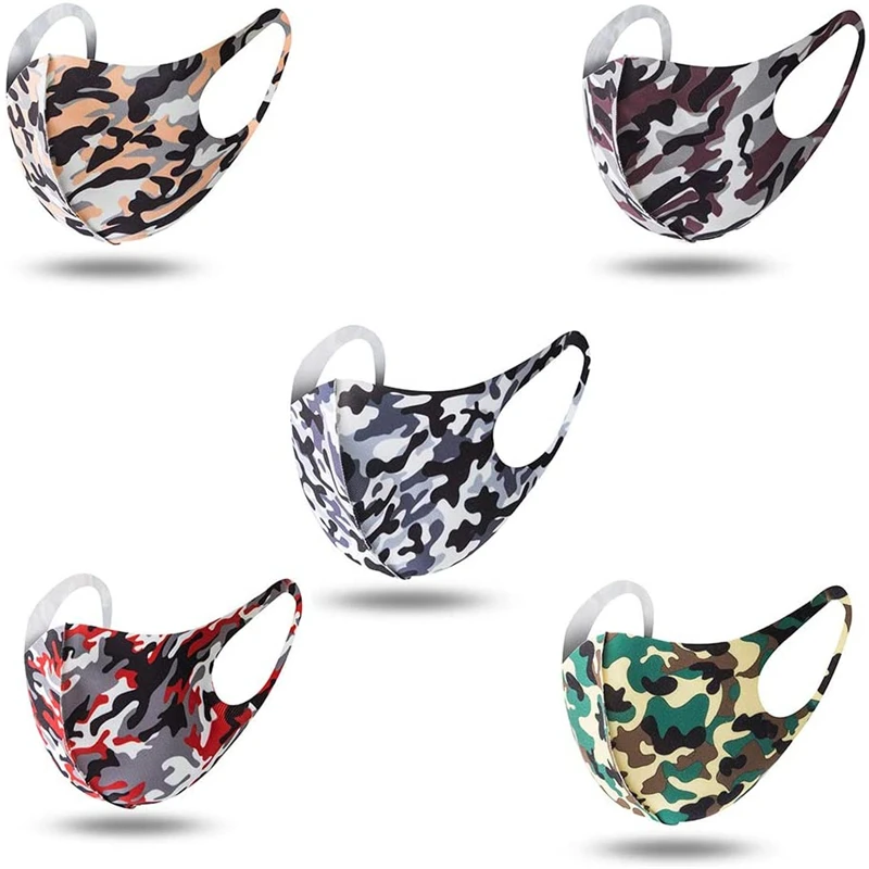 

1pcs Washable Face Cover Sponge Ice Silk Anti-dust Mouth Masks Windproof Breathable Camouflage Cycling Facemask for Outdoor