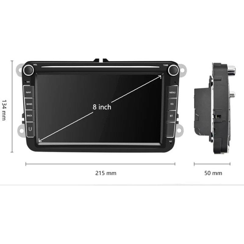 2din hd 8inch car radio android car video player gps wifi bluetooth navigation for volkswagen passat skoda car stereo free global shipping