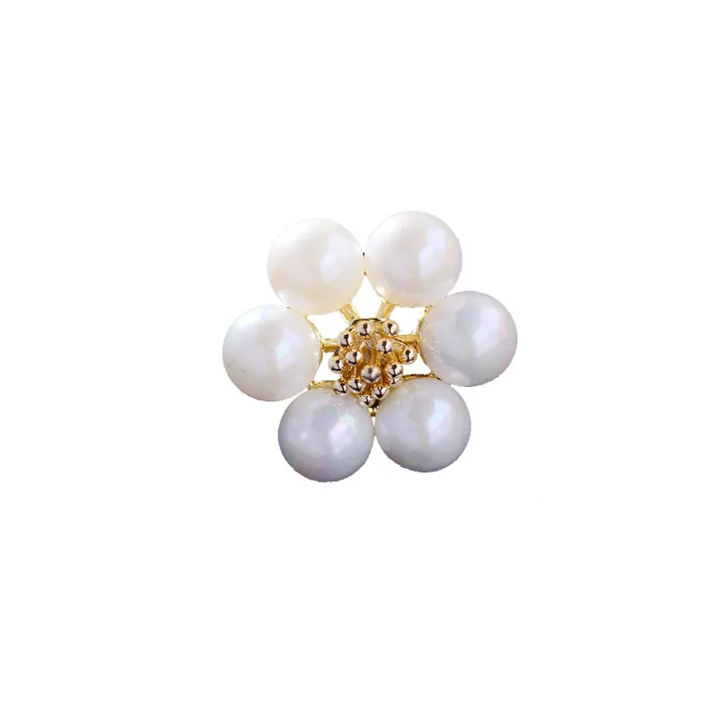 

Cute White Simulated Pearls Flower Brooch For Women Collar Pin Clothes Hat Accessories Bag Badge Pins Shirt Broche Gifts Jewelry
