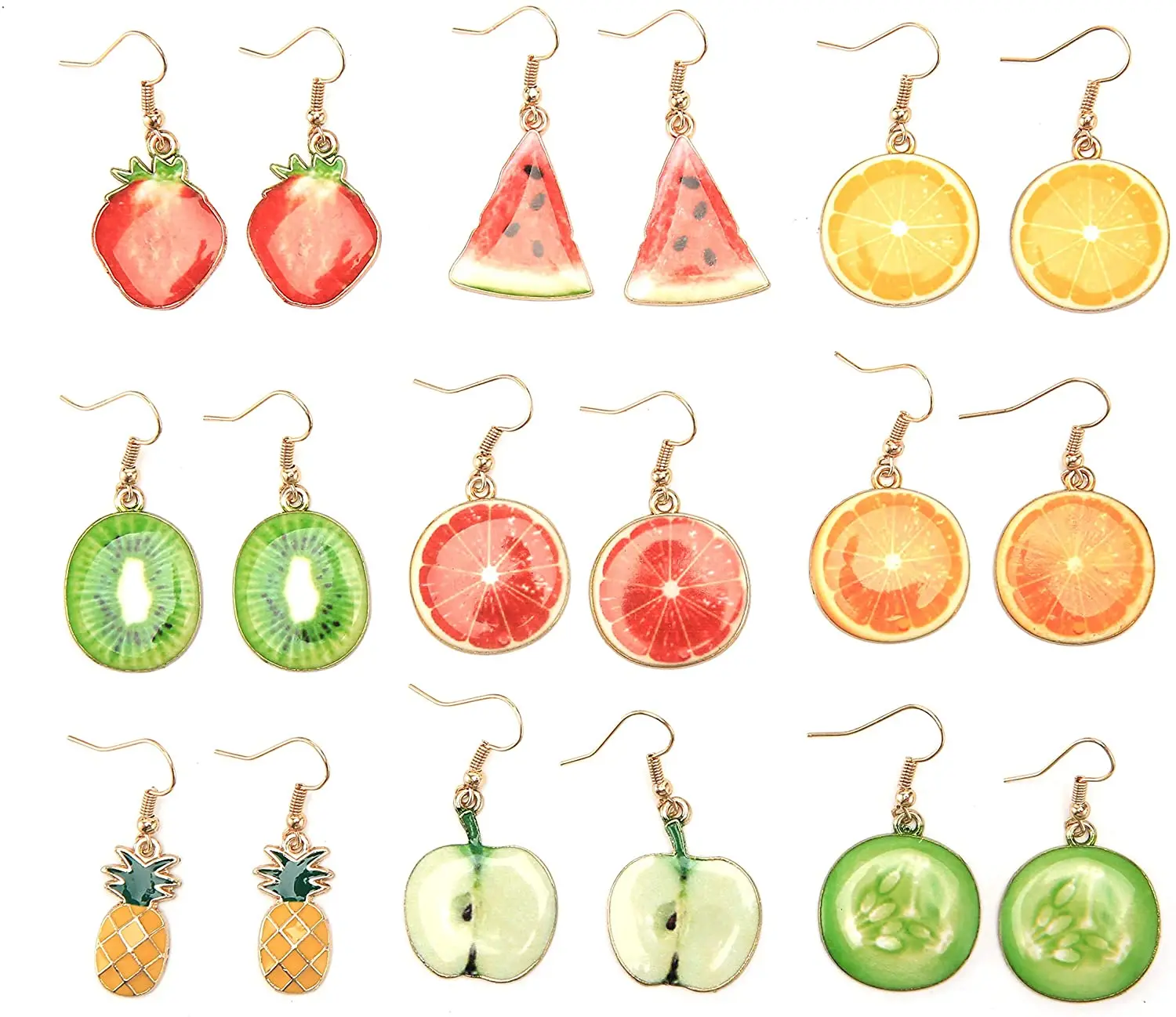 

Серьги-подвески в виде фруктов для женщин и девушек, 9 пар