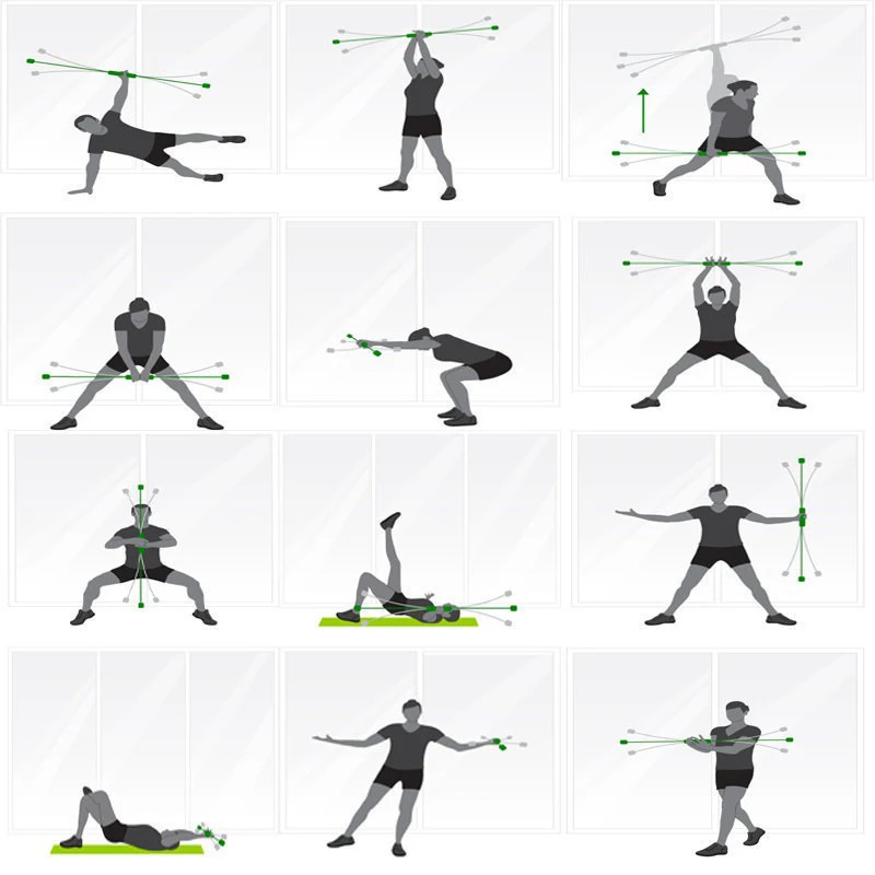 

Multifunctional Flexi Bar Training Tremor Rod Detachable Fitness Elastic Stick Loss Weight Home Gym Sport Exercise Equipment