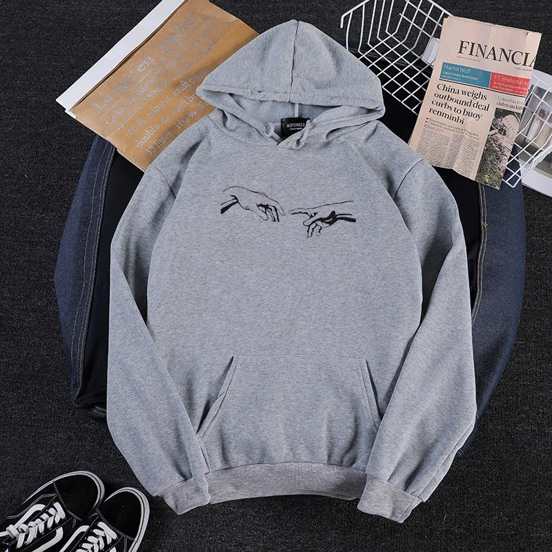 Зимняя Толстовка Skuggnas Creation Hands Line свитшоты поп арт Милый джемпер наряды с Tumblr