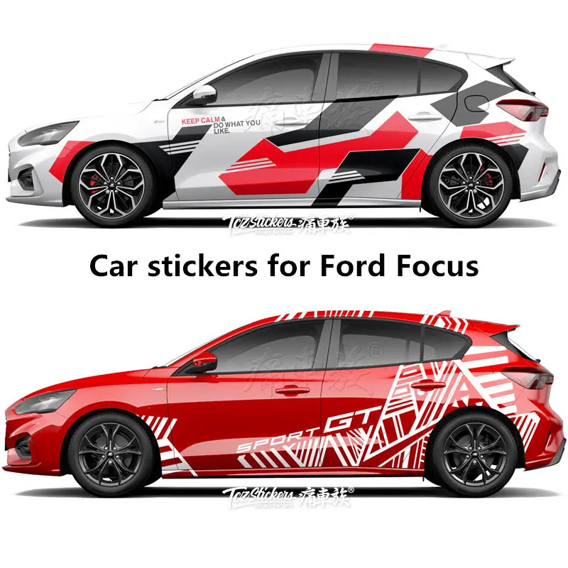 Автомобильные наклейки для Ford Focus 2019 цветные кузова фокус внешний вид украшение