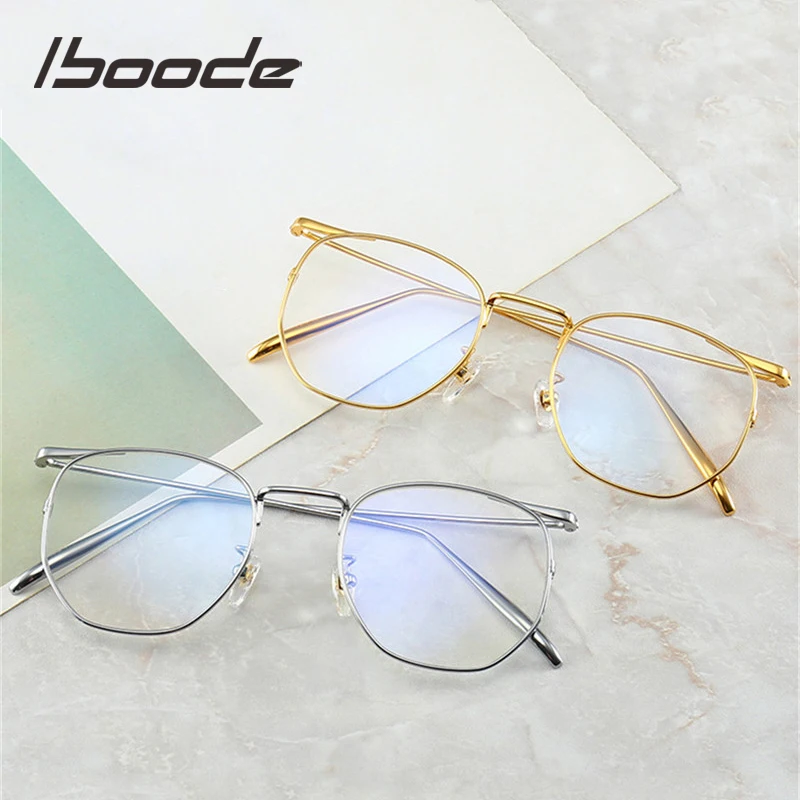 Полигональные оптические очки iboode в металлической оправе для мужчин и женщин 2020