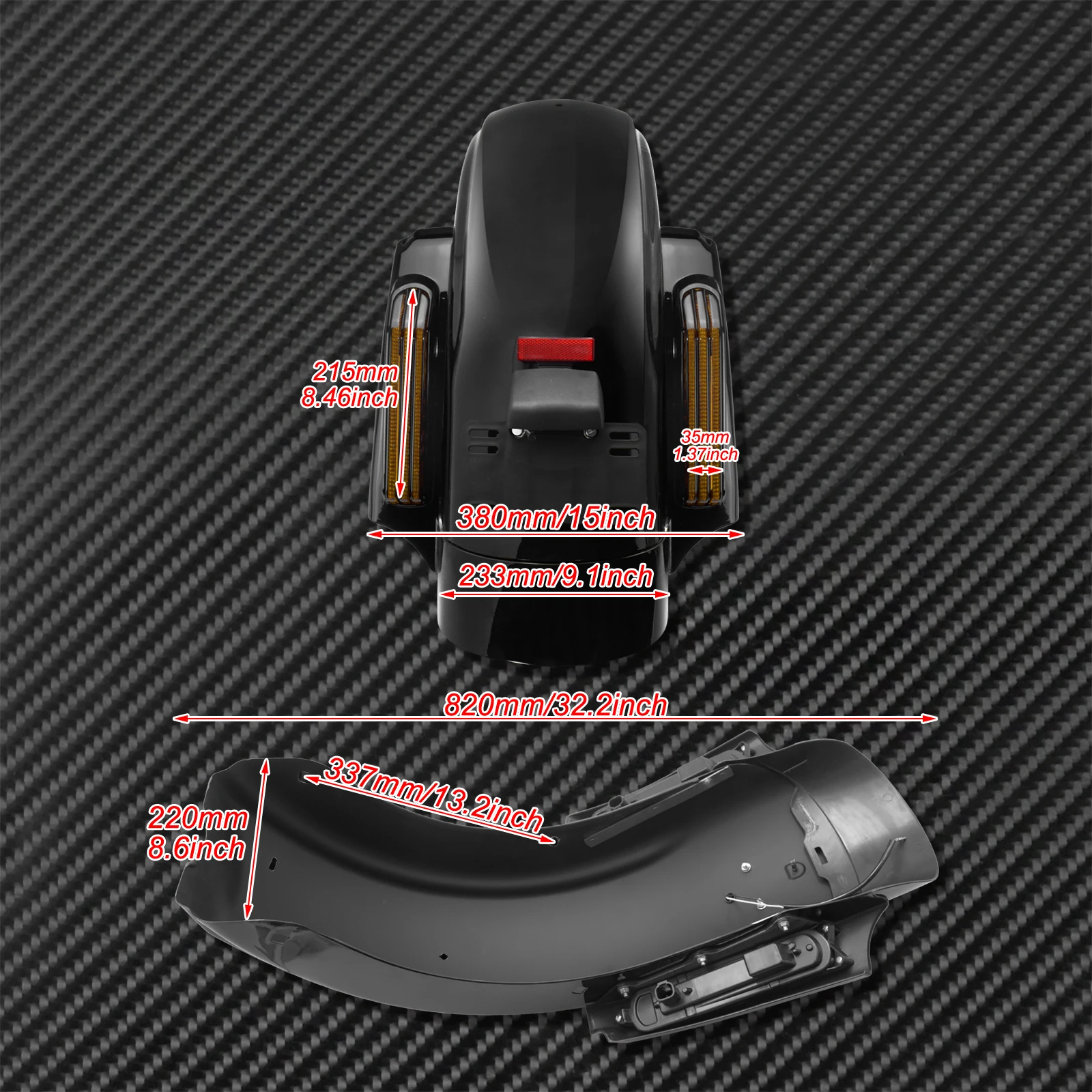 

Motorcycle Brake Turn Signal Tail Lights LED Rear Fender System Fascia Kit Yellow For Harley Touring Electra Road Glide 14-2020