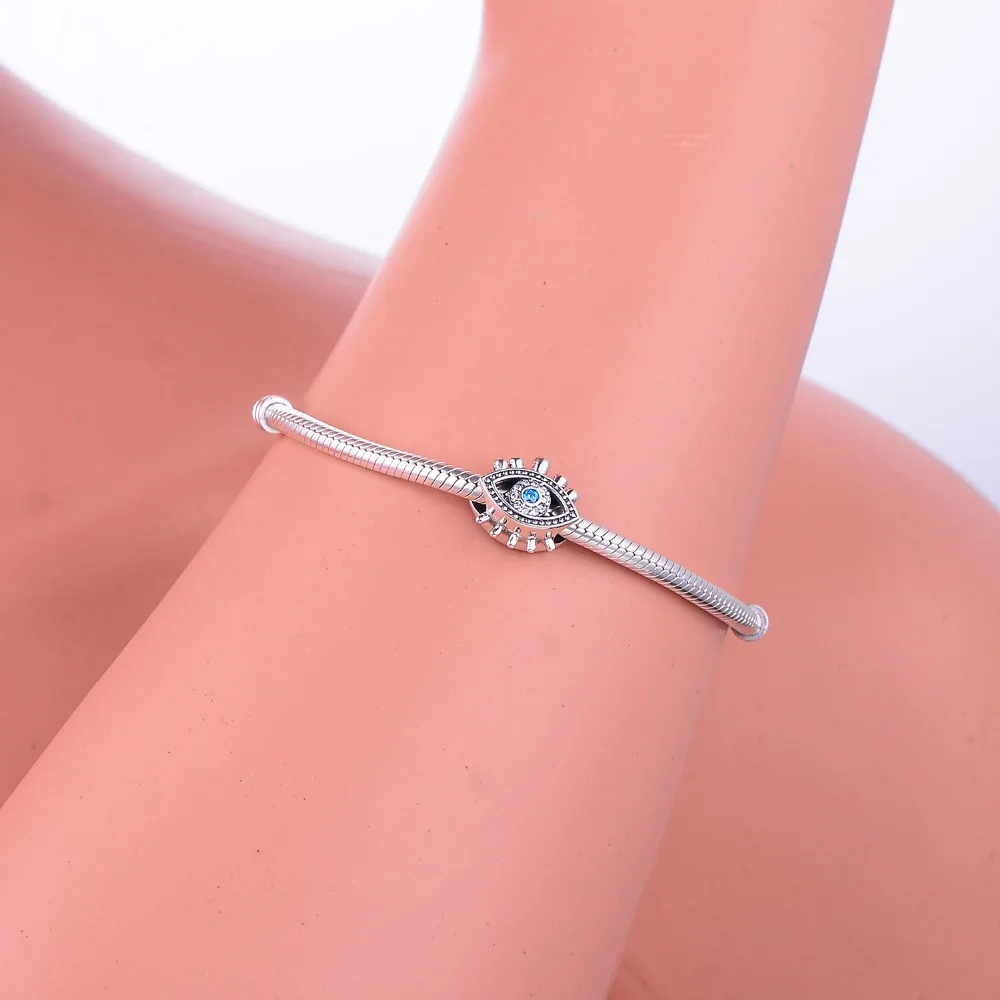 Браслет из серебра 2018 пробы с бусинами в форме глаза | Украшения и аксессуары