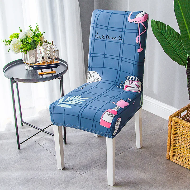 Кухонные обеденные эластичные чехлы на стулья из лайкры с принтом спандекса