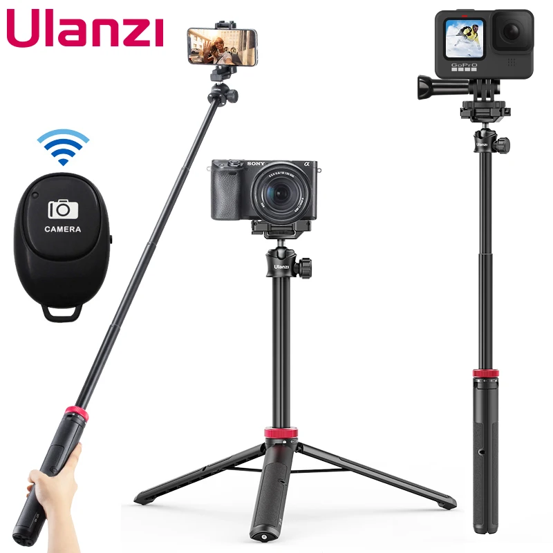 

Ulanzi MT-44 Extend Tripod For DLSR Camera Phone Vlog Tripods With Cold Shoe Phone Mount Holder for Microphone LED Light