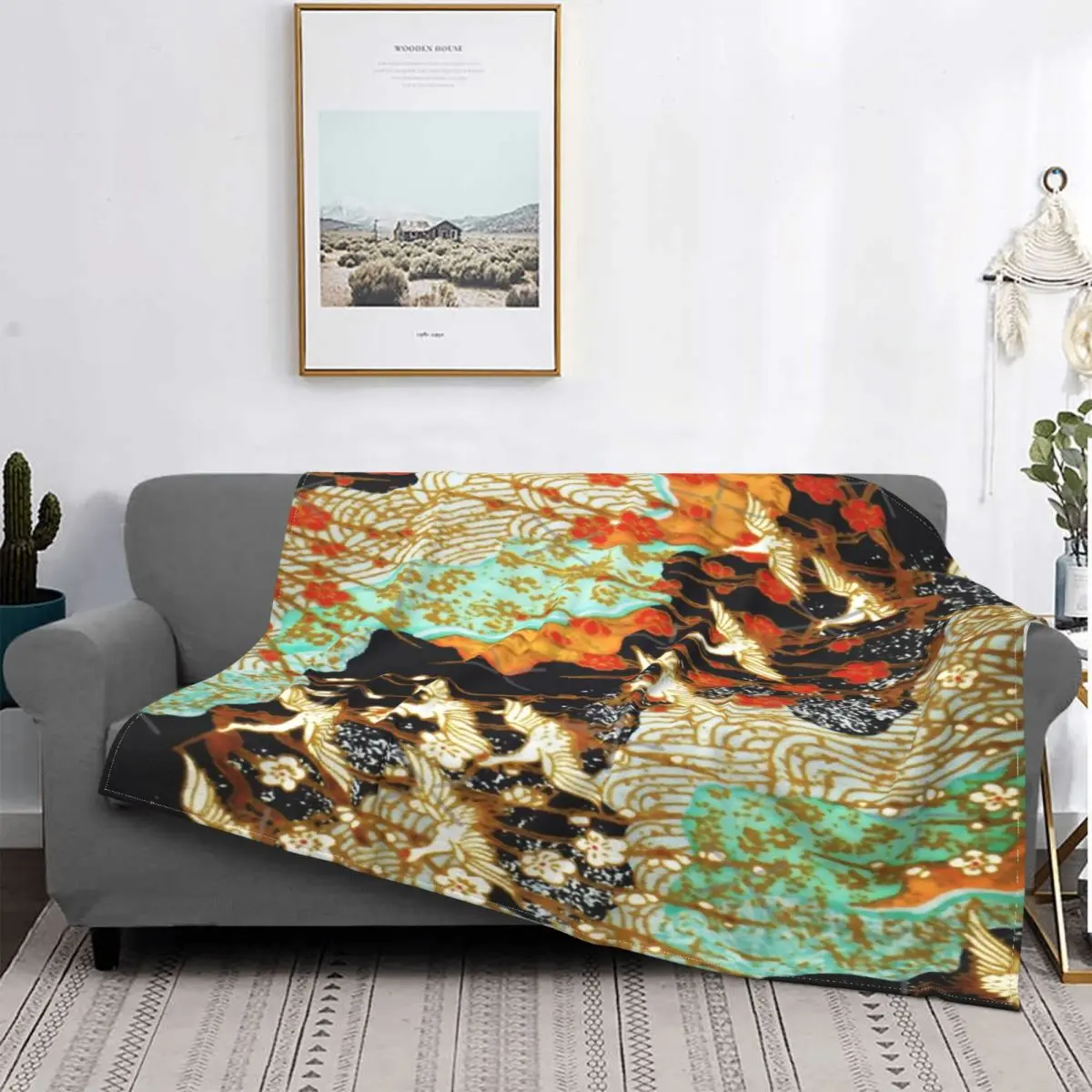 

Flying Cranes And Spring Flowers Blanket Bedspread Bed Plaid Blankets Bedspread 150 Summer Blanket Bedding And Covers