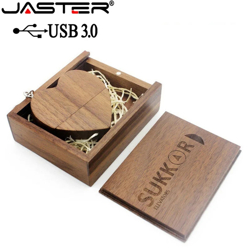 Wooden Love Heart Model Usb Flash Drive Memory Stick 64gb 16gb 32gb 4gb Wedding Gifts Free Custom Logo