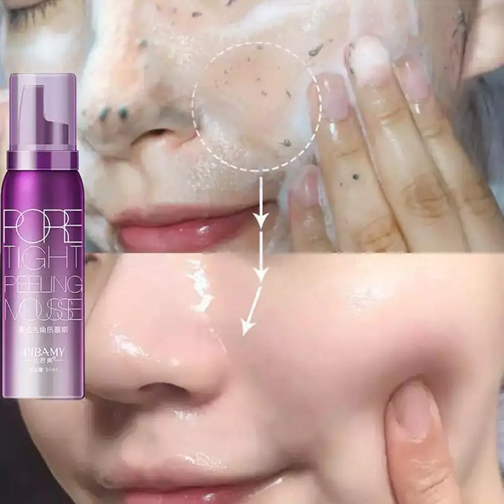 

80ml Exfoliating Cleansing Mousse Removing Dead Skin Cleanser Care Moisturizer Control Pores Shrink Oil Skin Pore Tight H2Z8