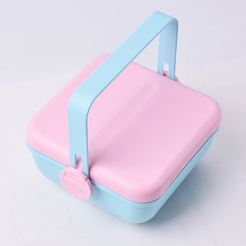 

Leakproof Portable Cute Style Lunch Box Pink Blue PP Silicone Material BPA For Kids Food Storage Insulated Container Snack Bento