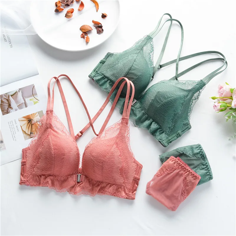 2020 сексуальное кружевное нижнее белье с передней пряжкой бюстгальтер женский