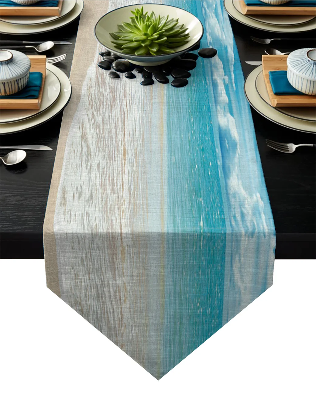 Пляжное небо море настольная дорожка Настольный Флаг украшения для домашней