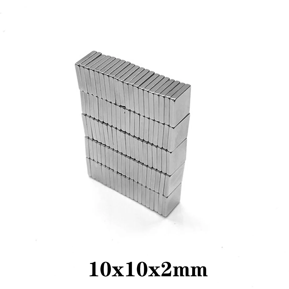 20/50/100/200/500 шт F 10x10x2 мм N35 Сильный квадратный неодимовый редкоземельный магнит 10*10*2