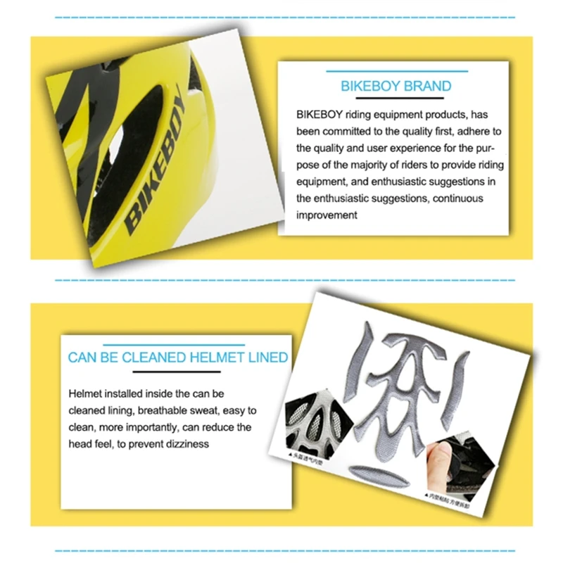 

BIKEBOY Bicycle Helmet Ultralight Breathable and comfortable Cycling Helmets Road Mountain bike Helm 54-62CM Unisex capacete