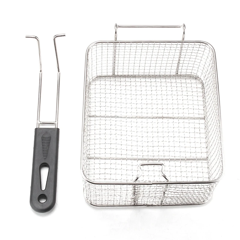 Прямоугольная корзина из нержавеющей стали для глубокой жарки сетчатый фильтр с