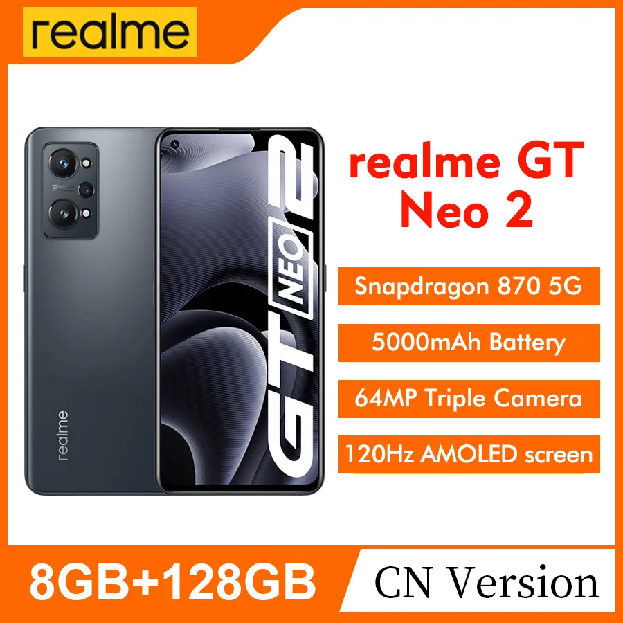 

Смартфон Realme GT Neo 2, 6,62 дюйма, FHD +, Snapdragon 870, 64 мп, 65 Вт