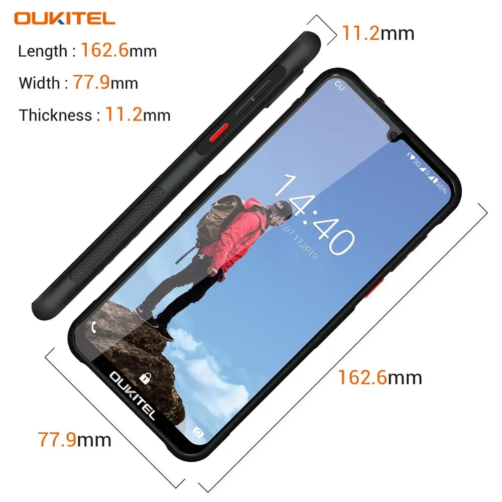OUKITEL Y1000 Android 9,0 мобильный телефон 6,0" 19,5: 9 MT6580P 2 Гб ram 32 ГБ rom 3600 мАч отпечатков пальцев Смартфон