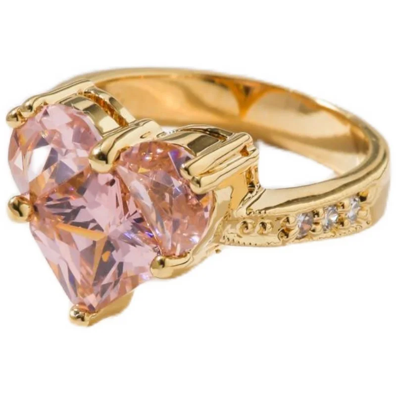 

Custom Romantic Diffuse Pink Love Heart-Shaped Ring Us Special-Interest Design La Los Angeles Vanessa Mooney Ring