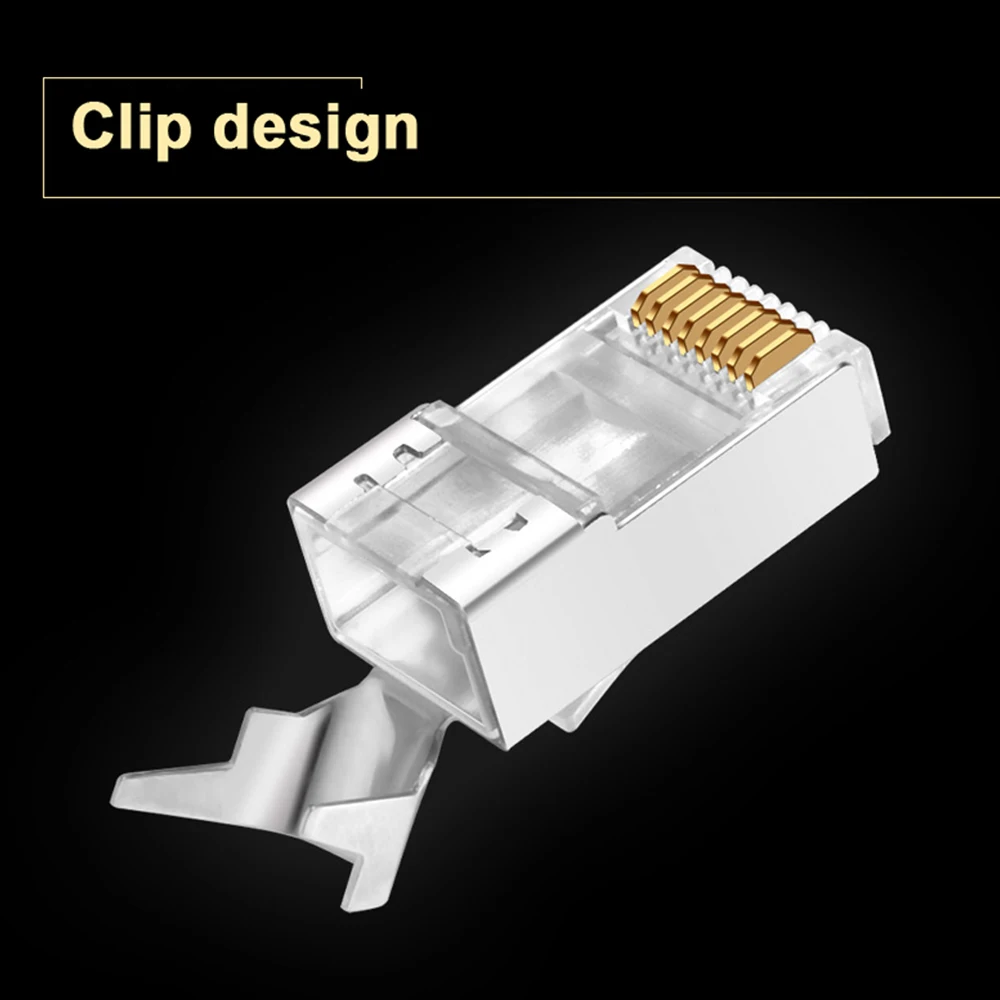 100 шт. сетевой кабель Разъем RJ45 разъем Cat6a Cat7 Щит FTP 8P8C обжимной | Компьютеры и офис