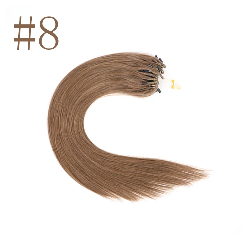 #8 Sindra волосы для наращивания на микро кольцах волосы remy 14-24 дюйма человеческие волосы для наращивания на микро-кольцах - Цвет: #8