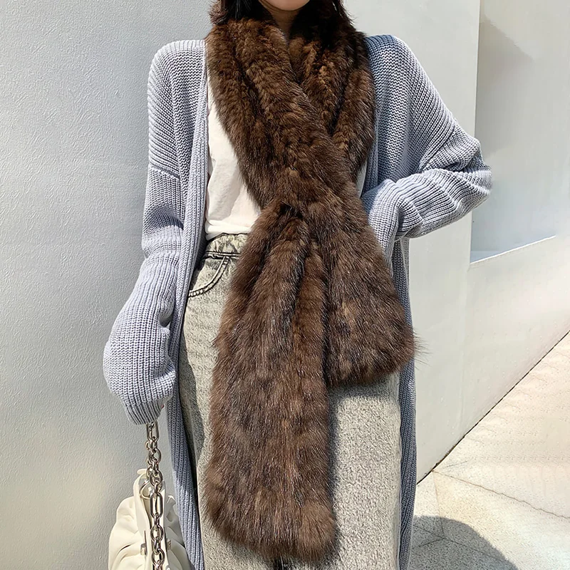 Новое поступление осенне-зимние шарфы женский шарф из натурального меха норки