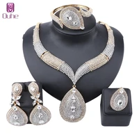 rhinestone bridesmaid jewelry sets for women necklace and earring set for wedding party with crystal bracelet ring jewelry set