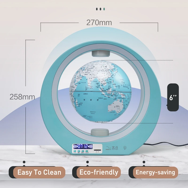 Магнитная левитация Глобус залп подвеска 360 ° вращающийся светодиодный