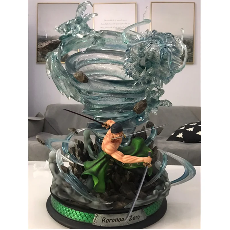 

24" ONE PIECE Statue Roronoa Zoro The Straw Hat Pirates Bust Full-Length Portrait GK Action Figure Collectible Toy BOX 62CM Q212