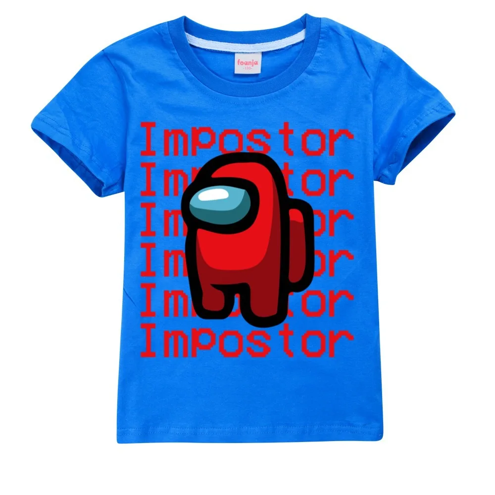 

Anime Girls Tshirt Graphic Kids Tops New Game Clothes Harajuku Among Us Graphic Summer Children T Shirt Cool Boys T-shirt Cute