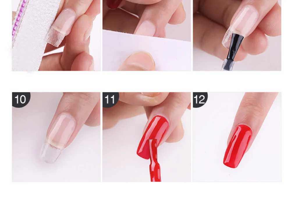 10Pcs Fibernails+1pcs Building Gel Fiberglass for Nail Extension Acrylic Nails Tips Set Manicure Tools