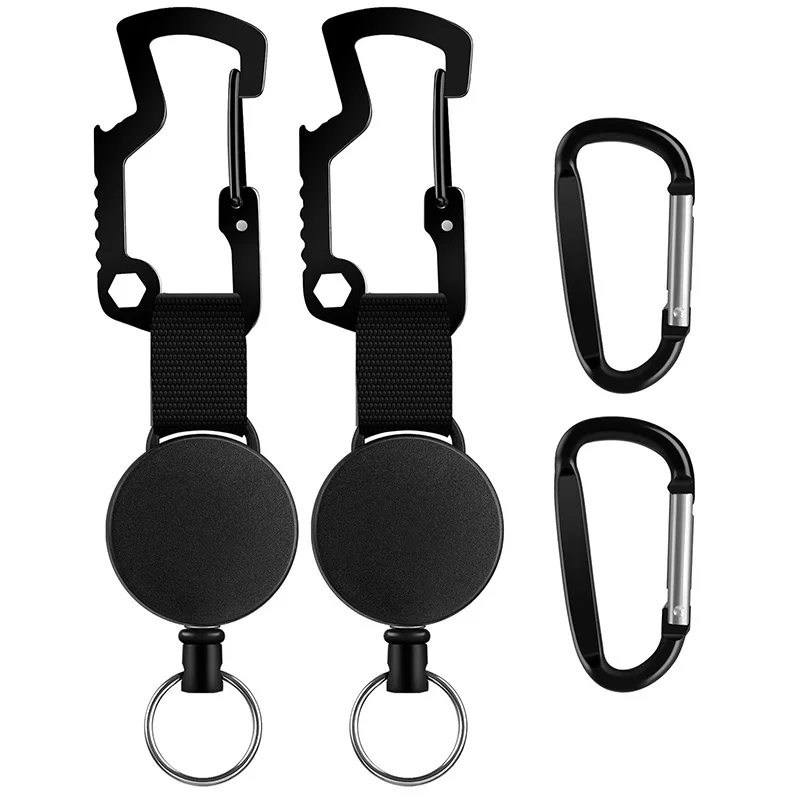 

Многофункциональный выдвижной держатель для бейджа с зажимом для ремня, шнур из стальной проволоки и кольцом для ключей, самовтягивающийся...