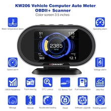 KW206 OBD2 On-Board Computer Car Digital Computer Display OBD 2 Scanner Fuel Consumption Water Temperature Gauge Speedometer HUD