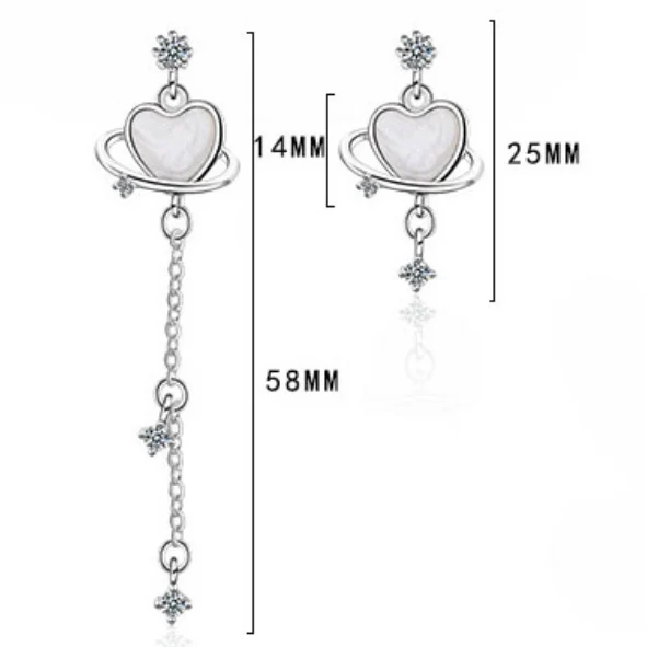 Женские асимметричные серьги кисточки из серебра 925 пробы|Серьги-подвески| |