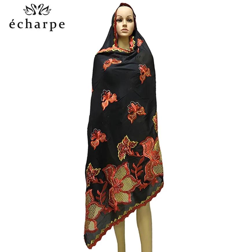 Новинка 2020 африканские шарфы для женщин хлопковый шарф с вышивкой Женская