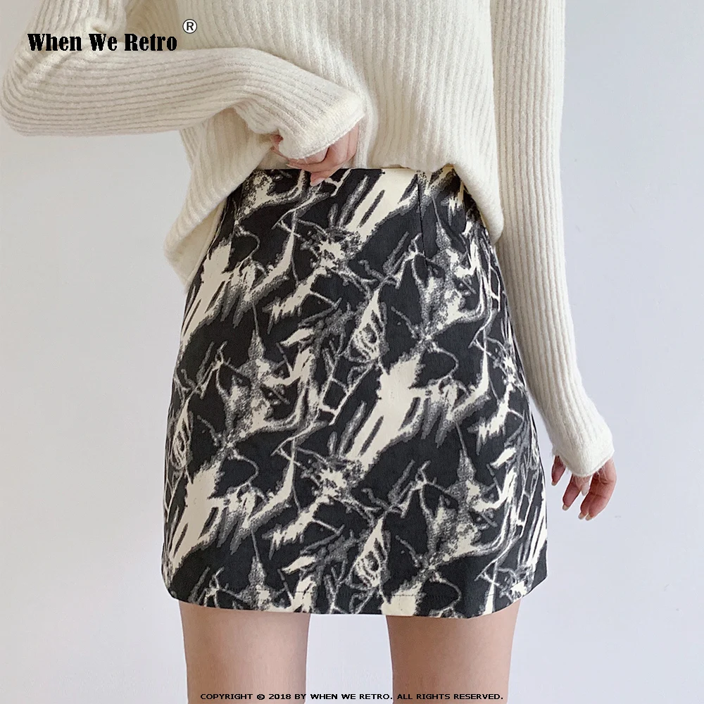 

2021 New Fashion Tie Dye Sexy Women Skirt WF0217 Falda Casual High Waist A Line Summer Short Mini Skirt