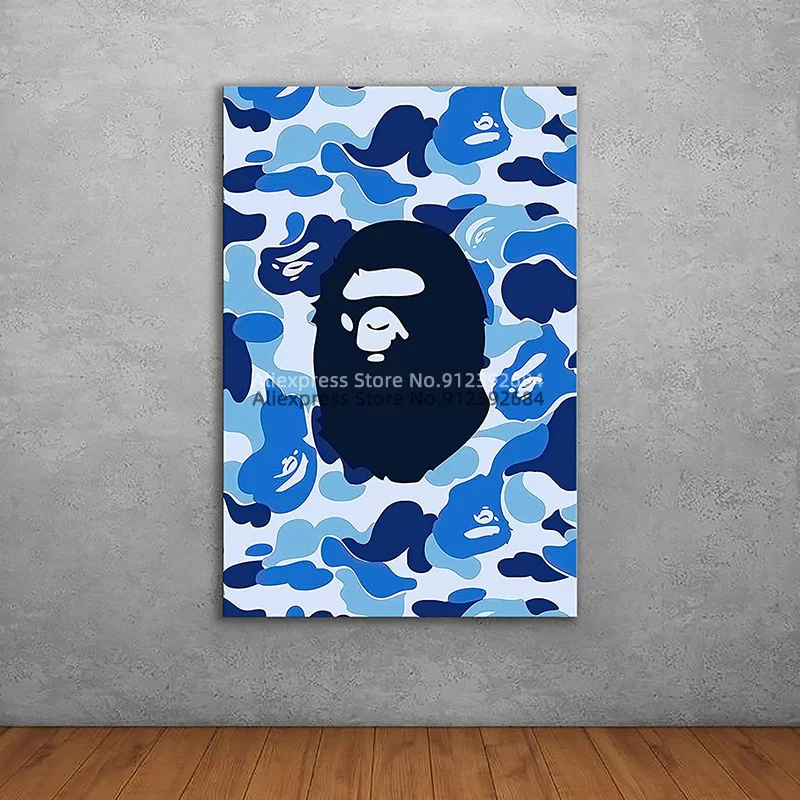 Камуфляжная обезьяна Bape Hypebeast плакат современная офисная семейная спальня