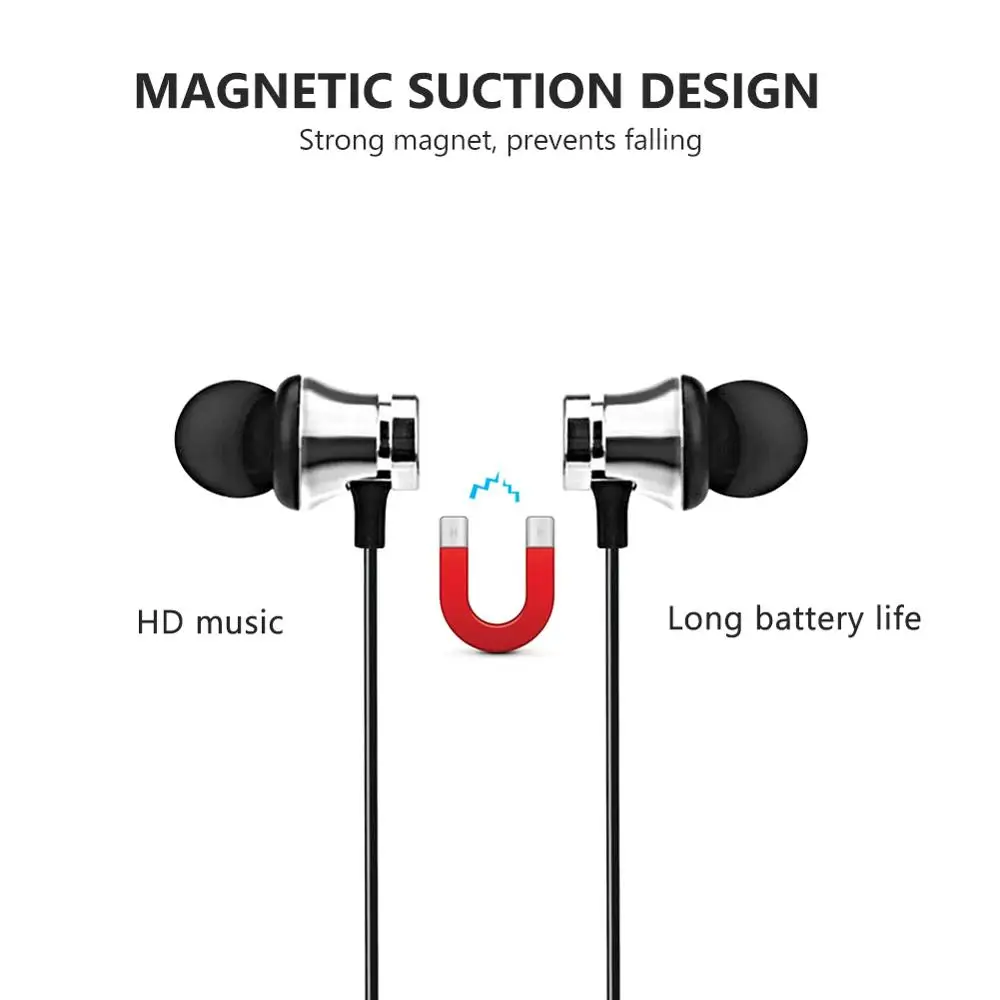 Bluetooth наушники спортивные свободные беспроводные Магнитная гарнитура для IPhone