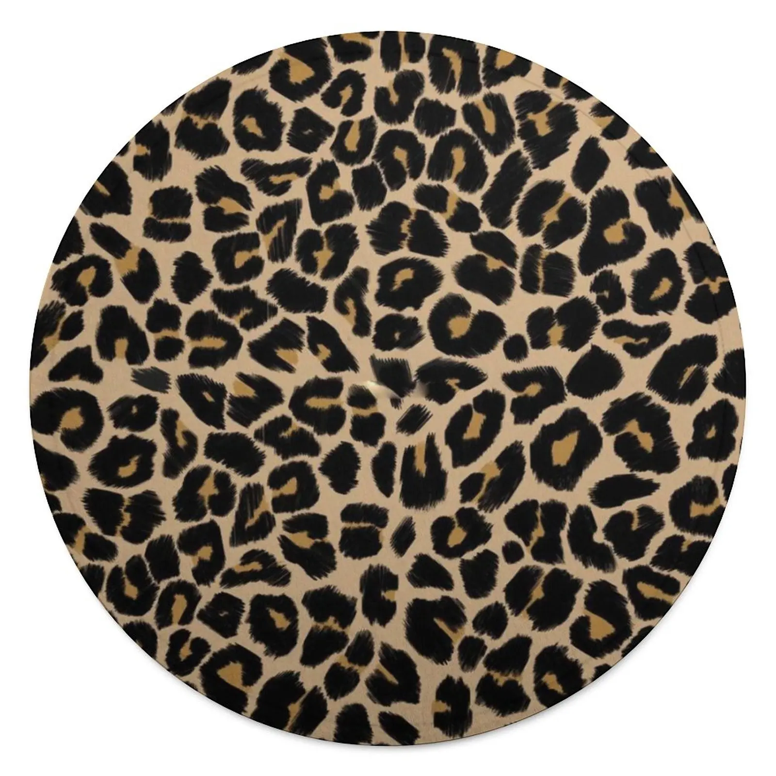 

Leopard Print Traditional Blanket Warm Round Fleece Blanket Meditation Soft Fashion Bedspread