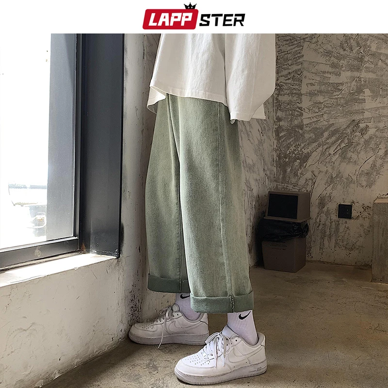 Мужские однотонные мешковатые джинсовые брюки LAPPSTER 2023 мужские 7 цветов корейская