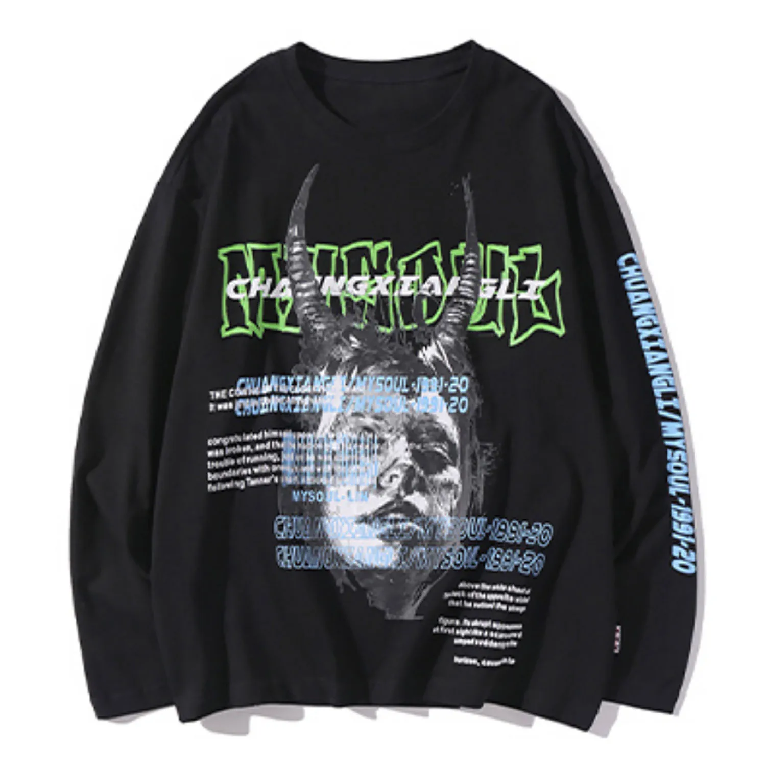 Мужская футболка с длинным рукавом Повседневная хлопковая Футболка в стиле хип