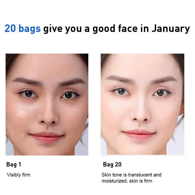 

20pcs/box Collagen Firming Sleeping Masks Deep Moisturizing Smear Clean Pore Cooling Mask Cream Whitening Facial Skin Care TSLM1