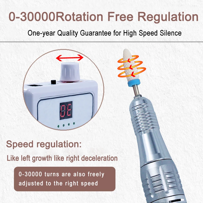 LCD цифровой 30000 об/мин оборудование для маникюра Инструменты портативная