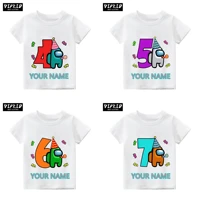 cute happy girl birthday us number 1 9th short sleeve t shirt childrens gilr boy print your name tops teedrop ship