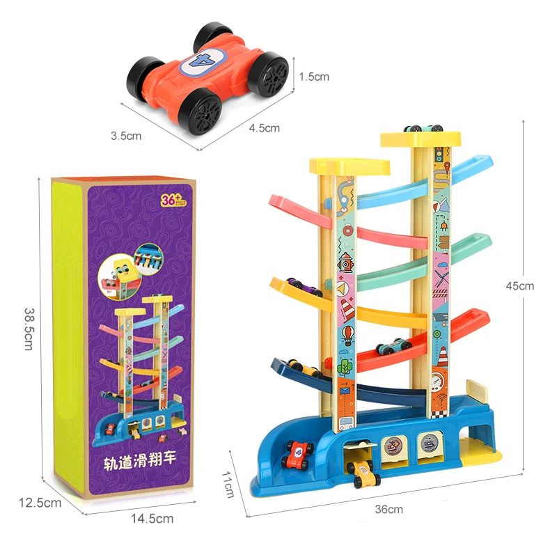 

City Ramp Racer Parking Slide Model Toy Speed Gliding Flexible with Car 8 Car 6 Track Kids Early Learning Education Toys