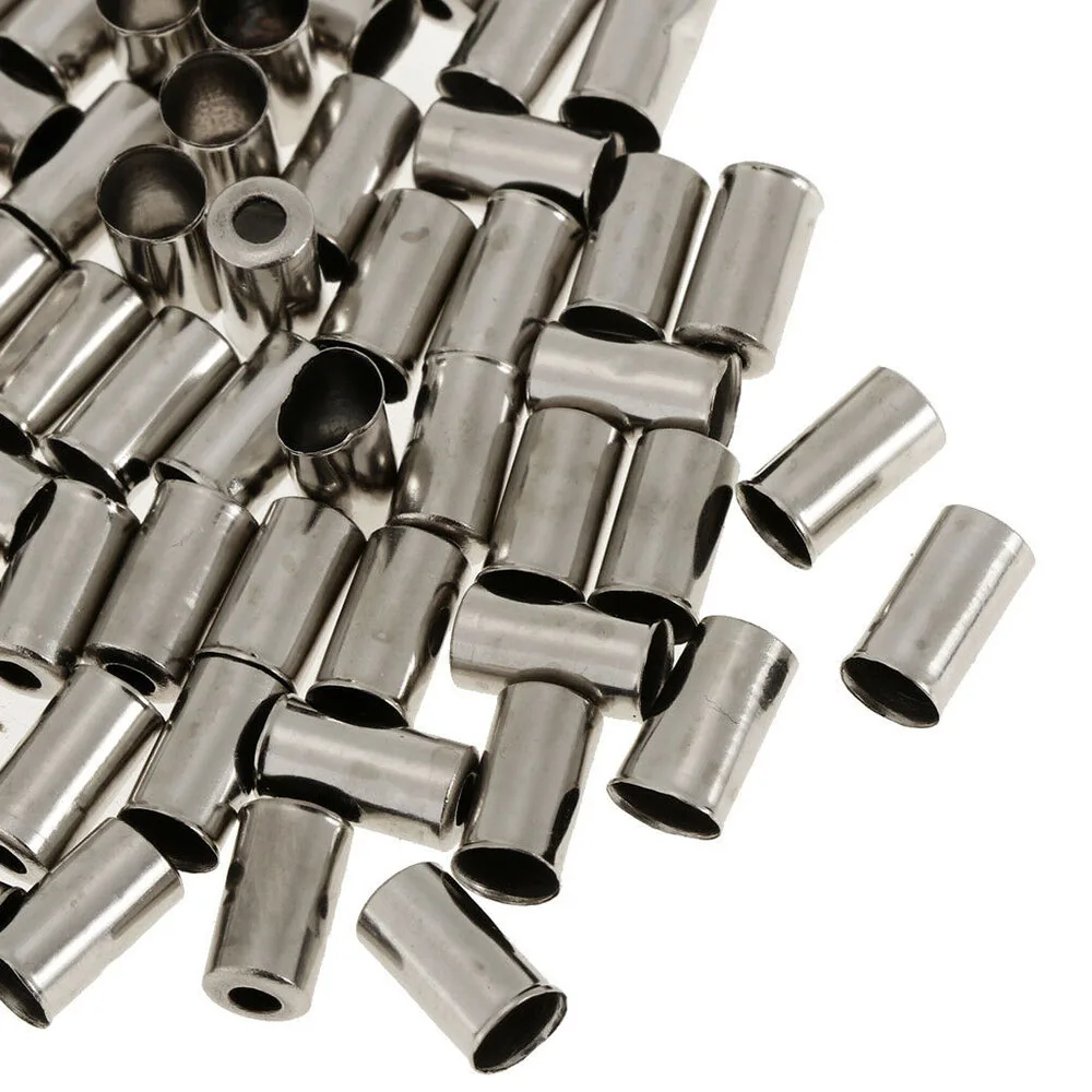 100 шт. металлический тормозной кабель Корпус зажима ОБЖИМНАЯ часть серебристый