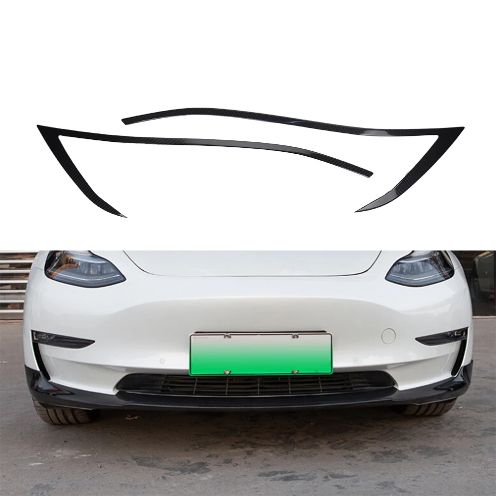 

Передний налобный фонарь для Tesla Model S 2016 -2018, налобный фонарь для бровей, веки из углеродного волокна, сухая наклейка