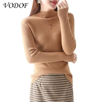 vodof soft loose knitted cashmere sweater women 2021 new winter loose solid color womens pullover warm basic knitted pullover