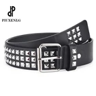 Ремень с заклепками Женский, модный роскошный кожаный пояс в готическом стиле, стиле панк, с пряжкой с язычком, в подарок
